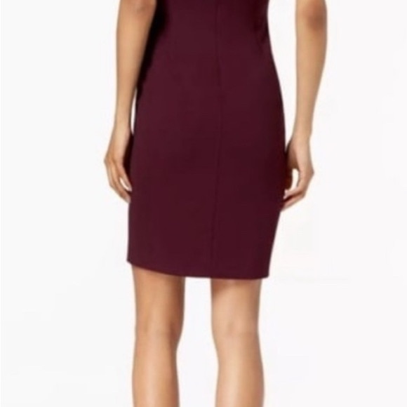 Calvin Klein Red Ruched Sheath Midi Dress - Picture 4 of 6